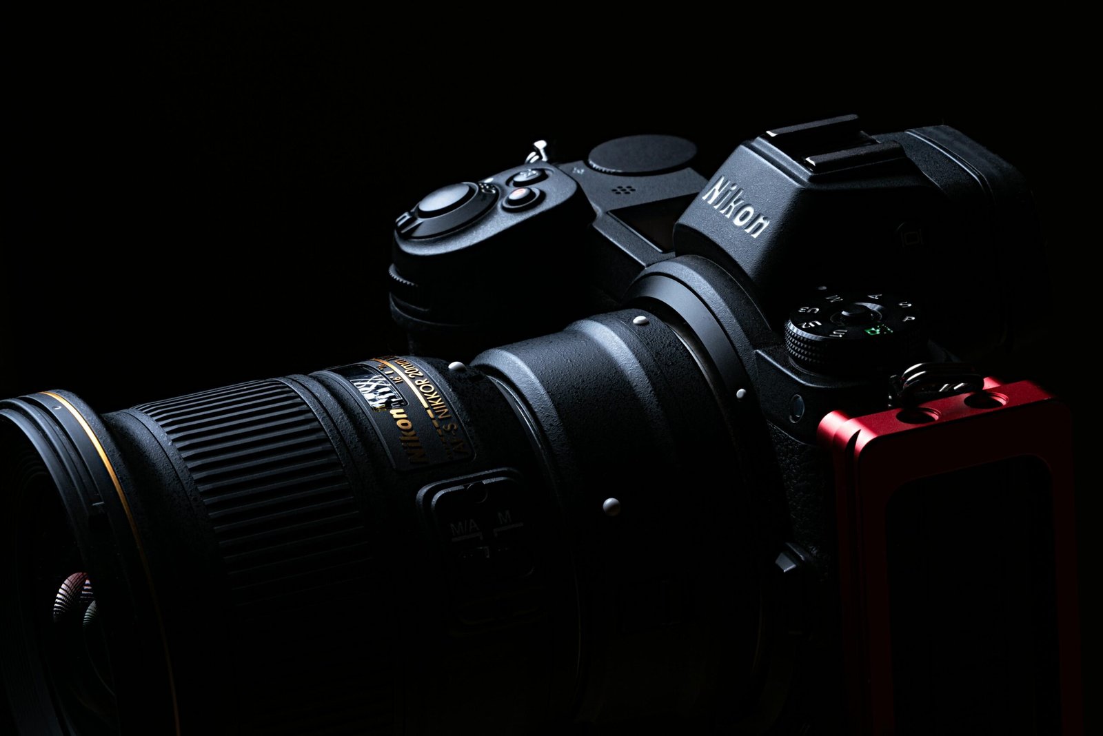 Detailed close-up of a modern DSLR camera showcasing its sleek design and advanced features.